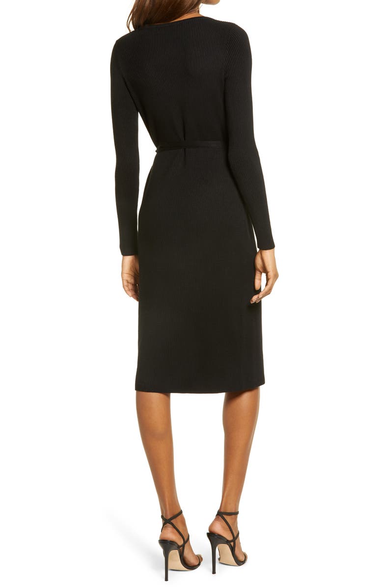 GUESS Everly Long Sleeve Wrap Sweater Dress, Alternate, color, 