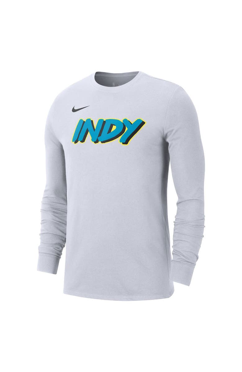 Nike Men's Nike White Indiana Pacers 2024/25 City Edition Essential Logo Long Sleeve T-Shirt, Alternate, color, 