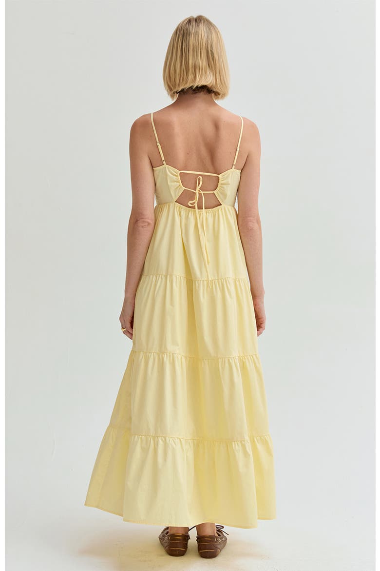 Poplin Tiered Maxi Dress, Alternate, color, Light Yellow
