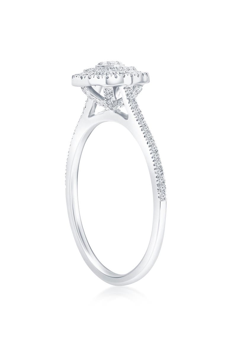Sterling Silver Diamond Oval Ring - 0.25 ctw, Alternate, color, SILVER