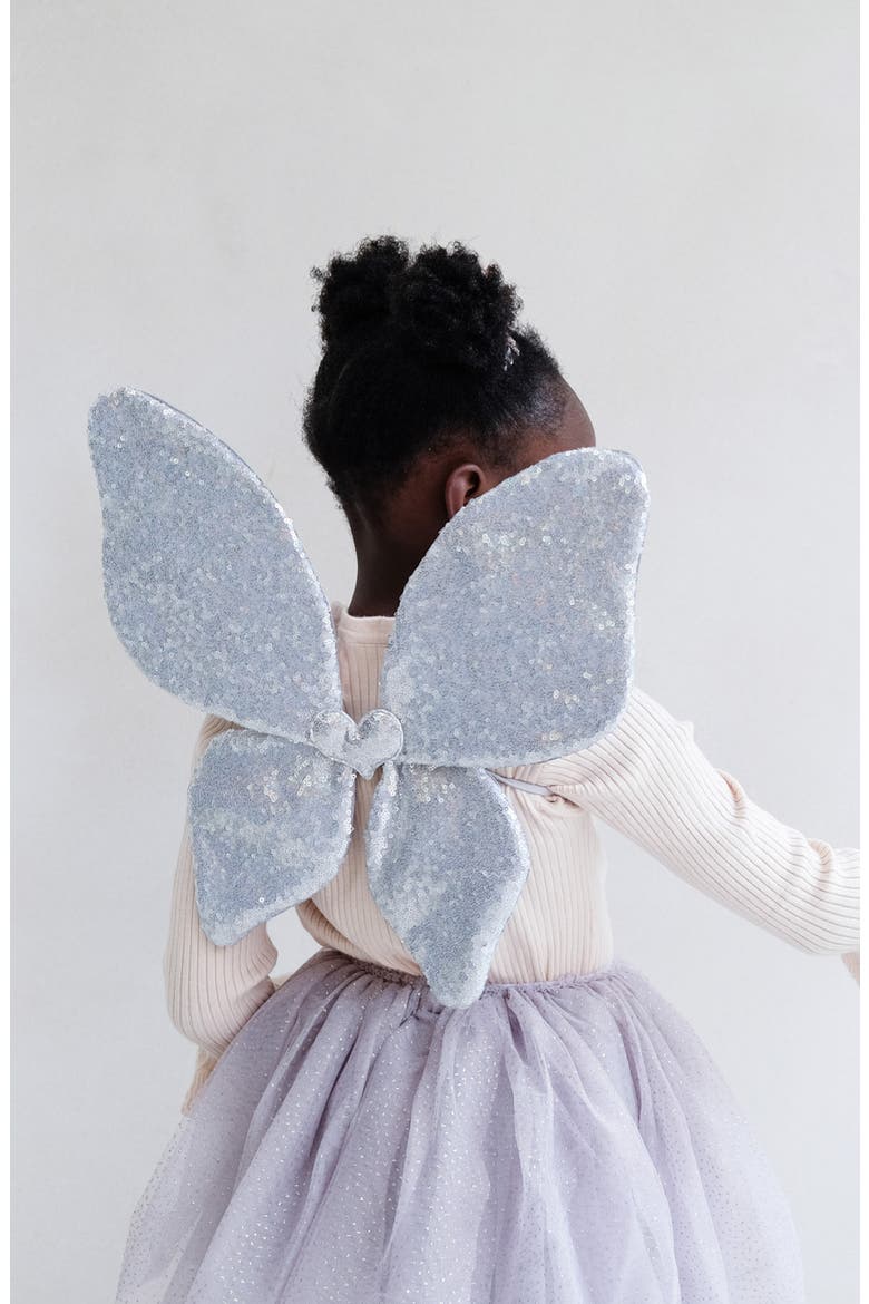 Kids' Sparkle Seqin Wings, Alternate, color, SILVER