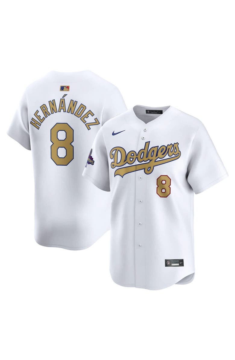 Nike Men's Nike Enrique Hernández White Los Angeles Dodgers 2025 Gold Collection Limited Jersey, Main, color, 