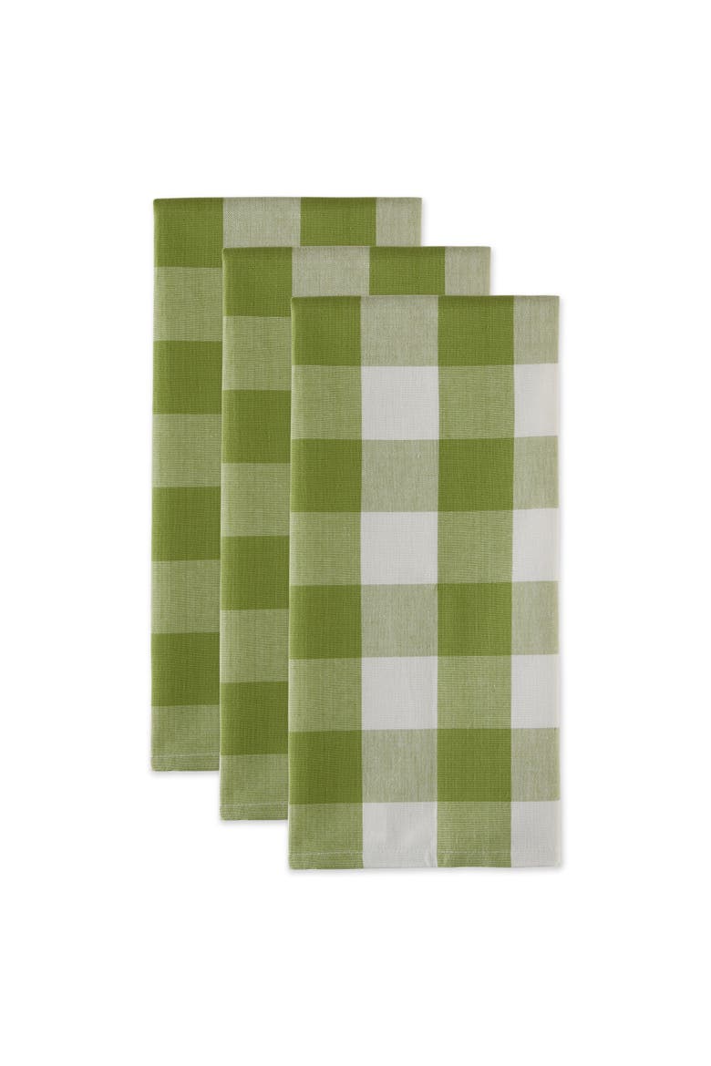 Buffalo Check Dishtowel Set/3, Alternate, color, Antique Green