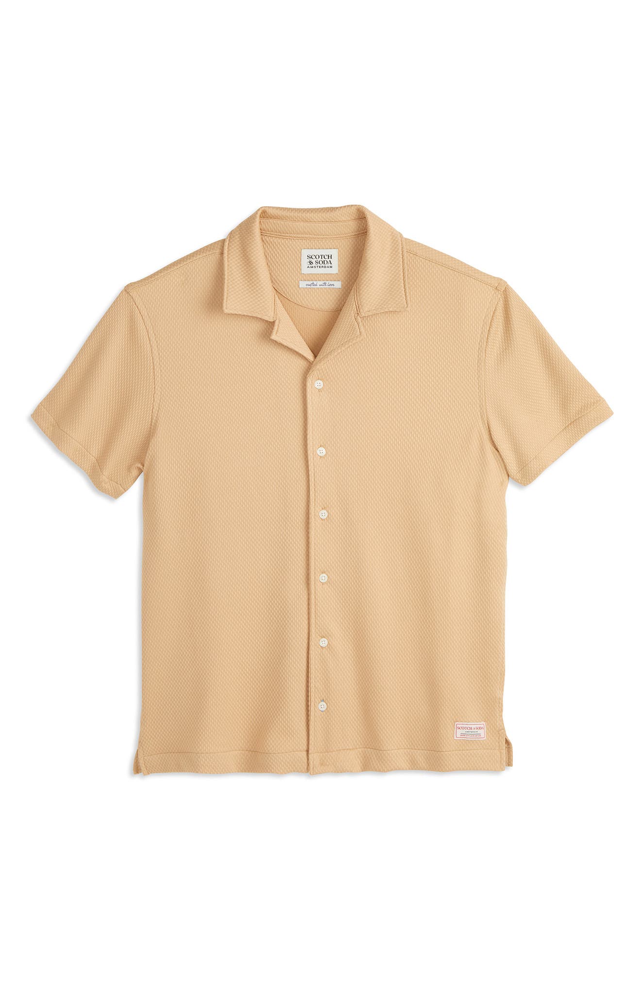 Scotch & Soda Popcorn Jersey Short Sleeve Button-Up Camp Shirt
