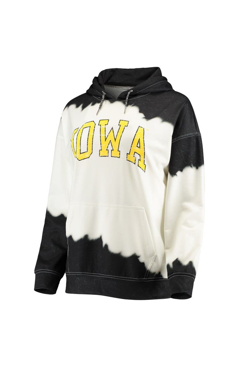 GAMEDAY COUTURE Women's Gameday Couture White/Black Iowa Hawkeyes For the Fun Double Dip-Dyed Pullover Hoodie, Alternate, color, White