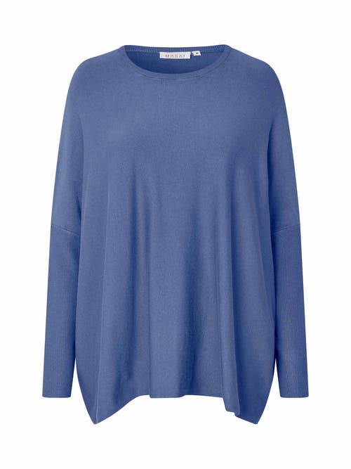 Masai Copenhagen Long Sleeve Round Neck Knit Sweater In Blue
