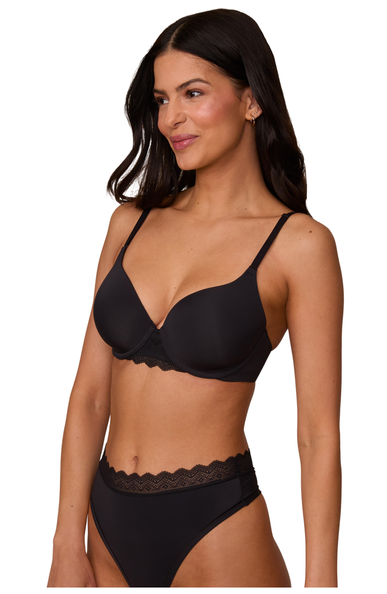 Harper Wilde Base Lace T-Shirt Bra, Alternate, color, Black