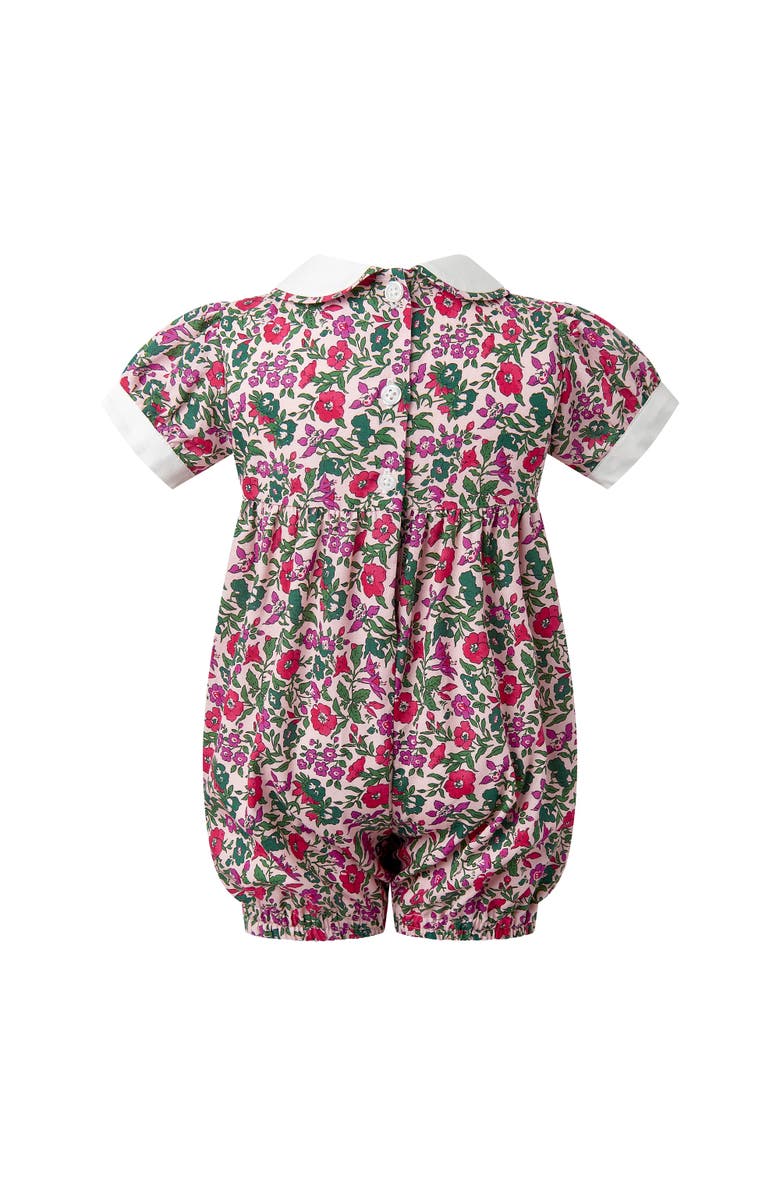 Rachel Riley Floral Button-Front Babysuit, Alternate, color, Pink