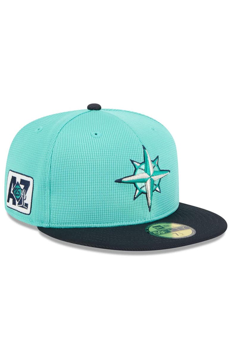 New Era Men's New Era  Aqua/Navy Seattle Mariners 2025 Spring Training 59FIFTY Fitted Hat, Alternate, color, 