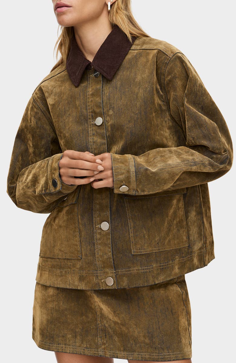 ALIGNE Bark Denim Jacket, Main, color, Sand