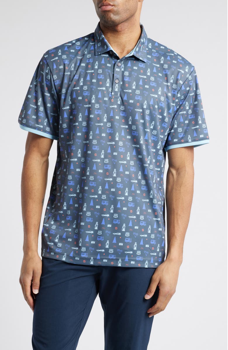 Swannies Adventure Print Golf Polo, Main, color, 