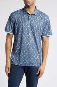 Swannies Adventure Print Golf Polo