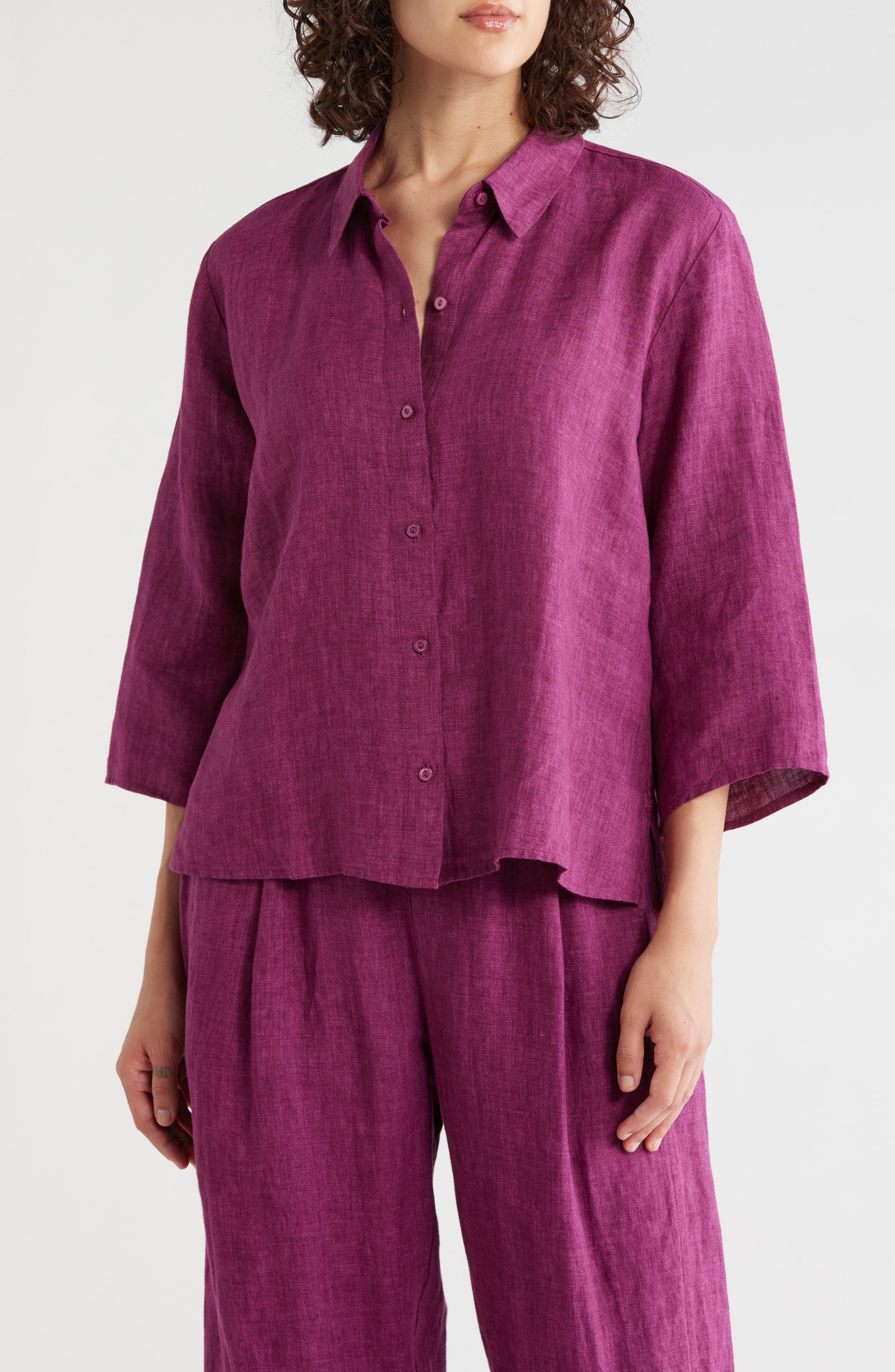 Organic Linen Classic Collar Shirt
