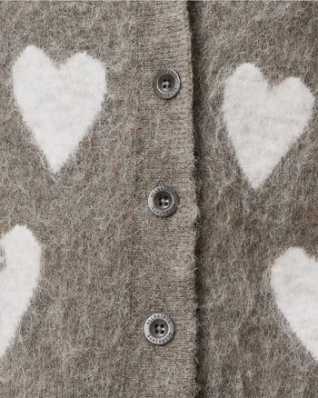AllSaints Amora Heart Alpaca & Wool Blend Cardigan | Nordstrom
