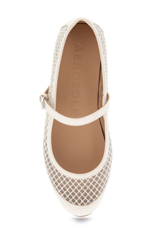 Aerosoles Baylee Mesh Mary Jane Flat In Crystal/eggnog Mesh Fabric
