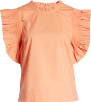 English Factory Ruffle Sleeve Top