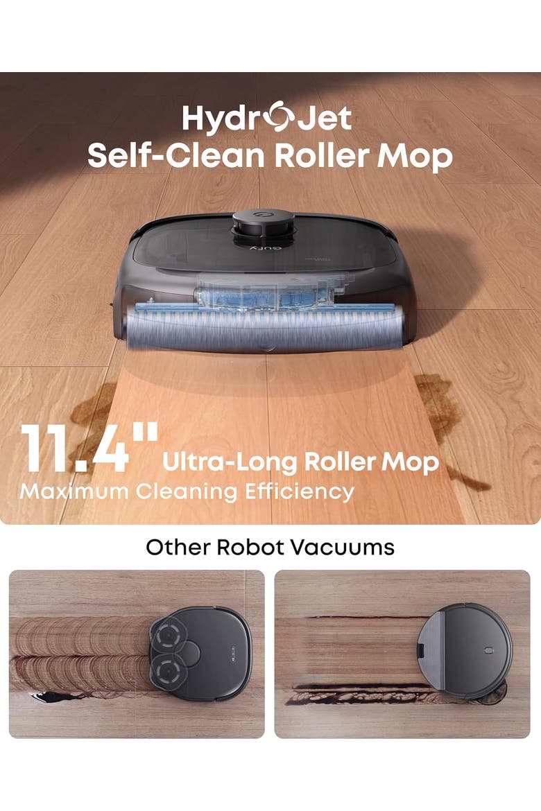 E28 All-in-One Robot Vacuum and Mop Combo with HydroJet Self-Cleaning Roller Mop, Alternate, color, Black