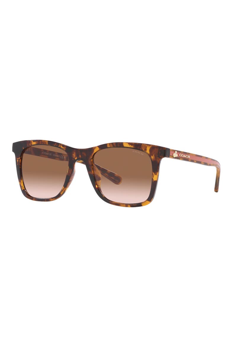 51mm Gradient Square Sunglasses, Alternate, color, DK TORT