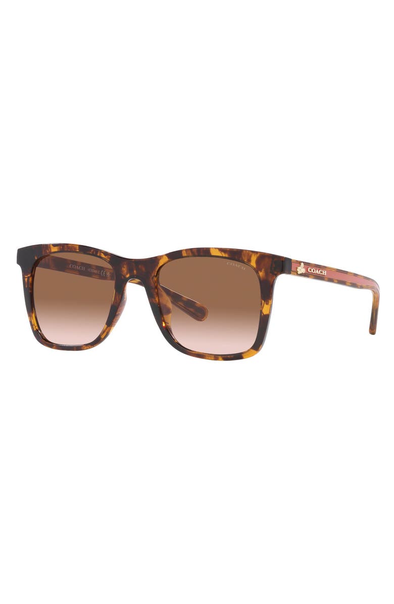 COACH 51mm Gradient Square Sunglasses, Alternate, color, Dk Tort