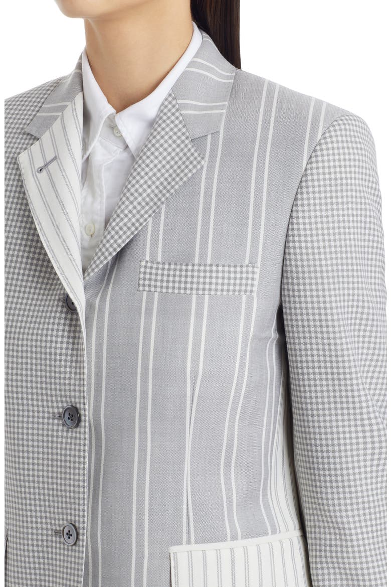Mixed Print Wool Hopsack Classic Blazer, Alternate, color, MED GREY