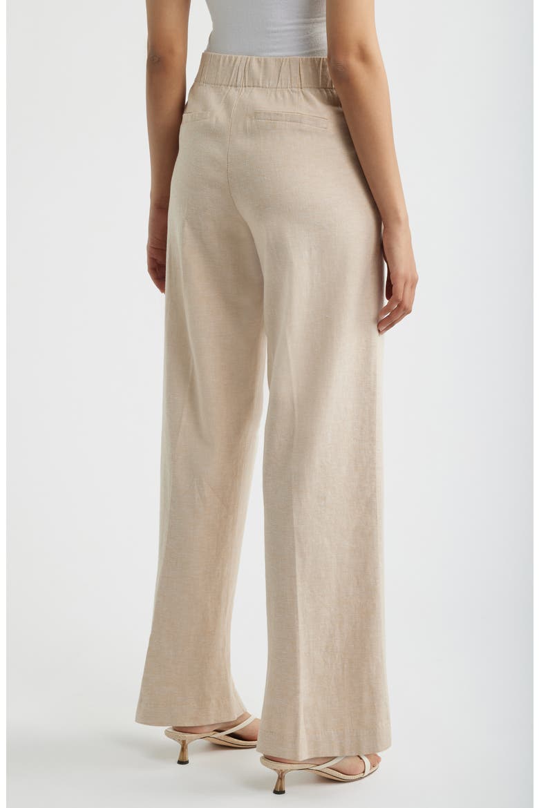 Lenox Linen Blend Wide Leg Pants, Alternate, color, NEUTRAL MIX