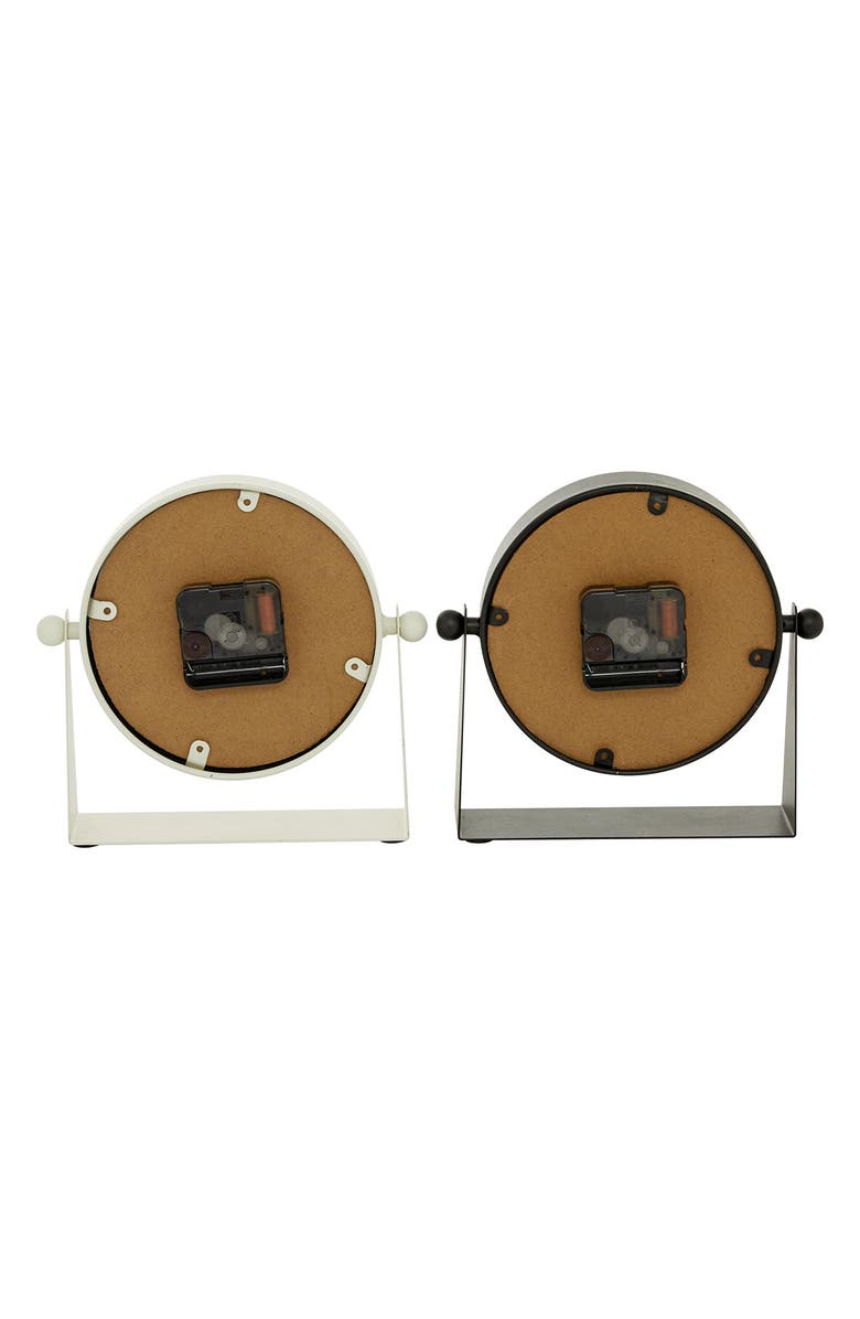 VIVIAN LUNE HOME Set of 2 Multicolored Metal Clocks, Alternate, color, Black/ White Assorted