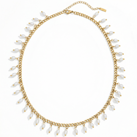 Vicentina 18k Gold Plated 16" Fresh Water Pearl Necklace