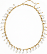 Bliss Diamond Vicentina 18k Gold Plated 16" Fresh Water Pearl Necklace