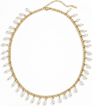 Bliss Diamond Vicentina 18k Gold Plated 16" Fresh Water Pearl Necklace