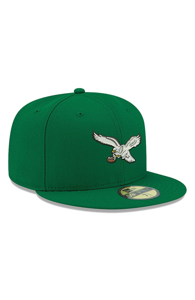 New Era Men's New Era Kelly Green Philadelphia Eagles Omaha Throwback 59FIFTY Fitted Hat, Alternate, color, Kelly Green