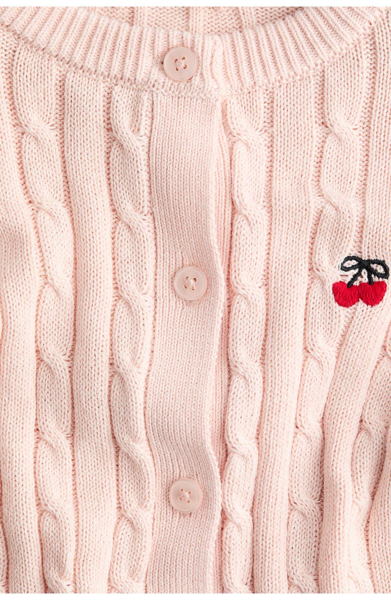 H&M Cable-knit Cardigan, Alternate, color, Light Pink/Cherries