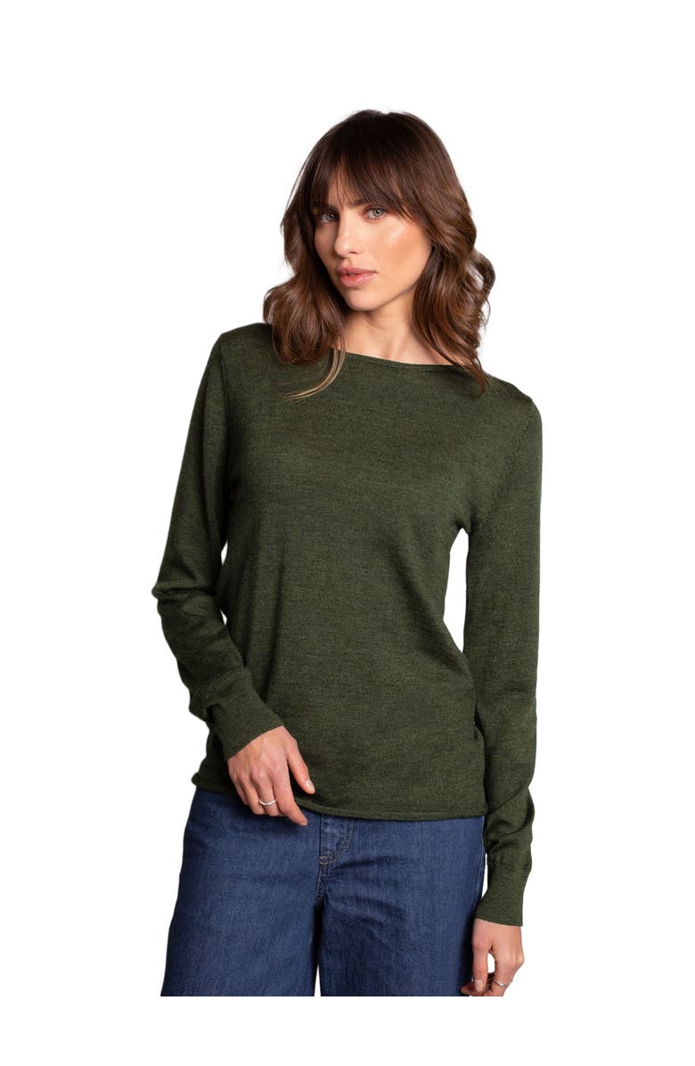 Celtic & Co. MERINO FINE KNIT BOAT NECK SWEATER, Main, color, Olive