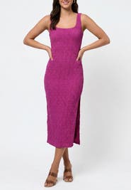 RACHEL Rachel Roy Emi Sleeveless Pucker Knit Midi Dress