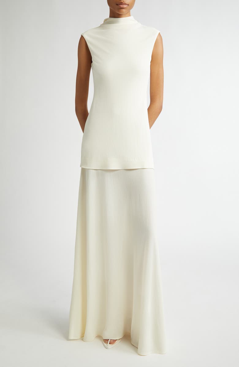 Jil Sander Layered Sleeveless Crepe Dress, Main, color, 