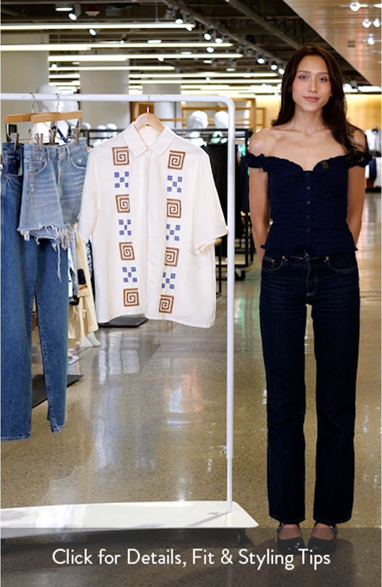 San Carlos Embroidered Short Sleeve Button-Up Shirt, sales video thumbnail