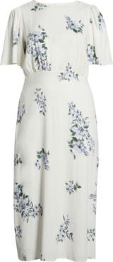 SUGARLIPS Porto Floral Smocked Midi Dress