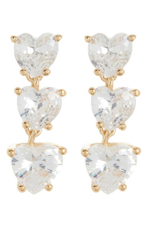 Small Heart Linear Earrings