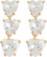 Nadri Small Heart Linear Earrings