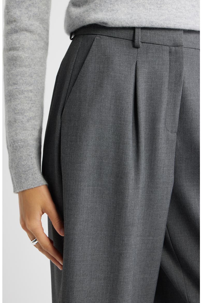Pleated Ankle Pants, Alternate, color, GREY CHARCOAL HEATHER