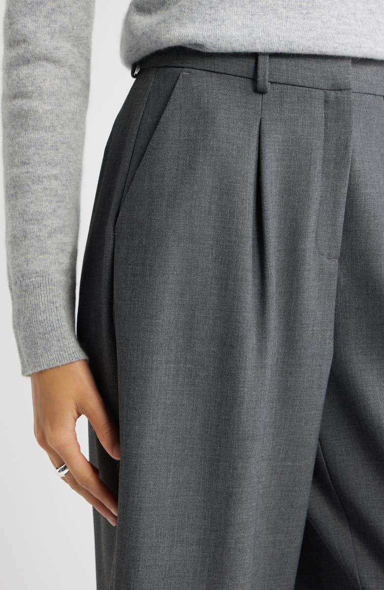 Nordstrom Pleated Ankle Pants, Alternate, color, Grey Charcoal Heather