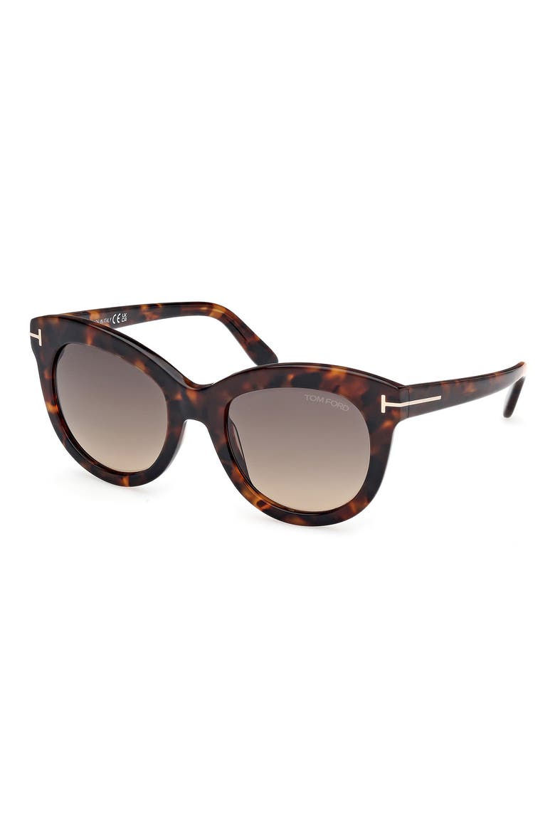 Odette 53mm Butterfly Sunglasses, Alternate, color, DARK HAVANA / GRADIENT BROWN