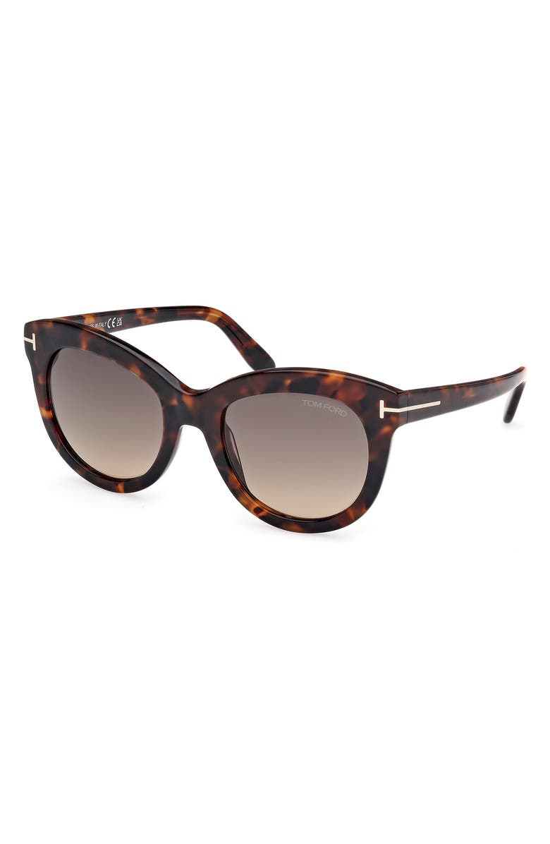 TOM FORD 53mm Butterfly Sunglasses, Alternate, color, 