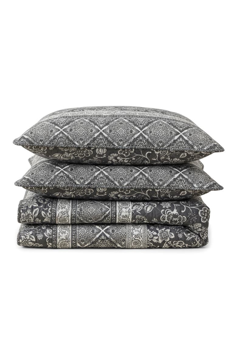 Abbey 136 Thread Count Cotton Quilt Set, Main, color, OPEN MEDIUM GREY