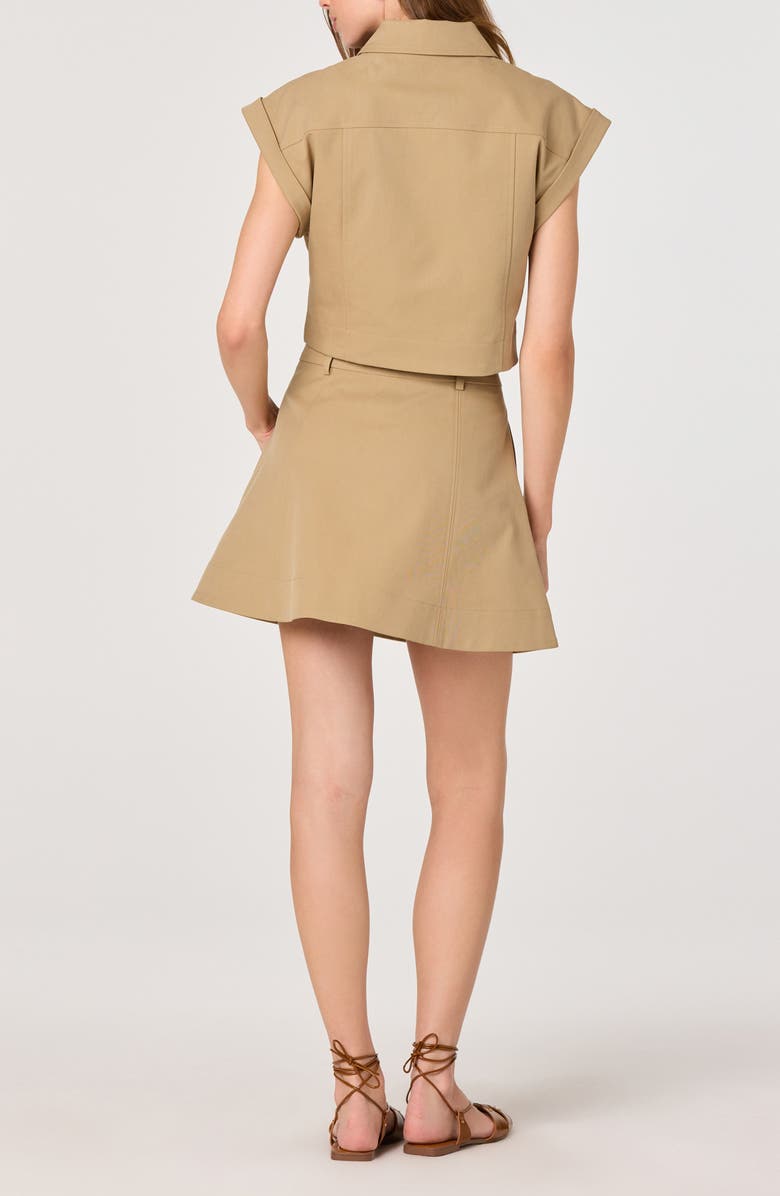 ASTR the Label Cairn Placket Button-Up Crop Top, Alternate, color, Khaki