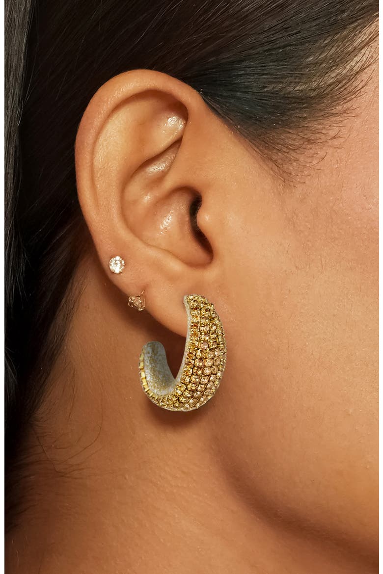Biles Crystal Hoop Earrings, Alternate, color, GOLD