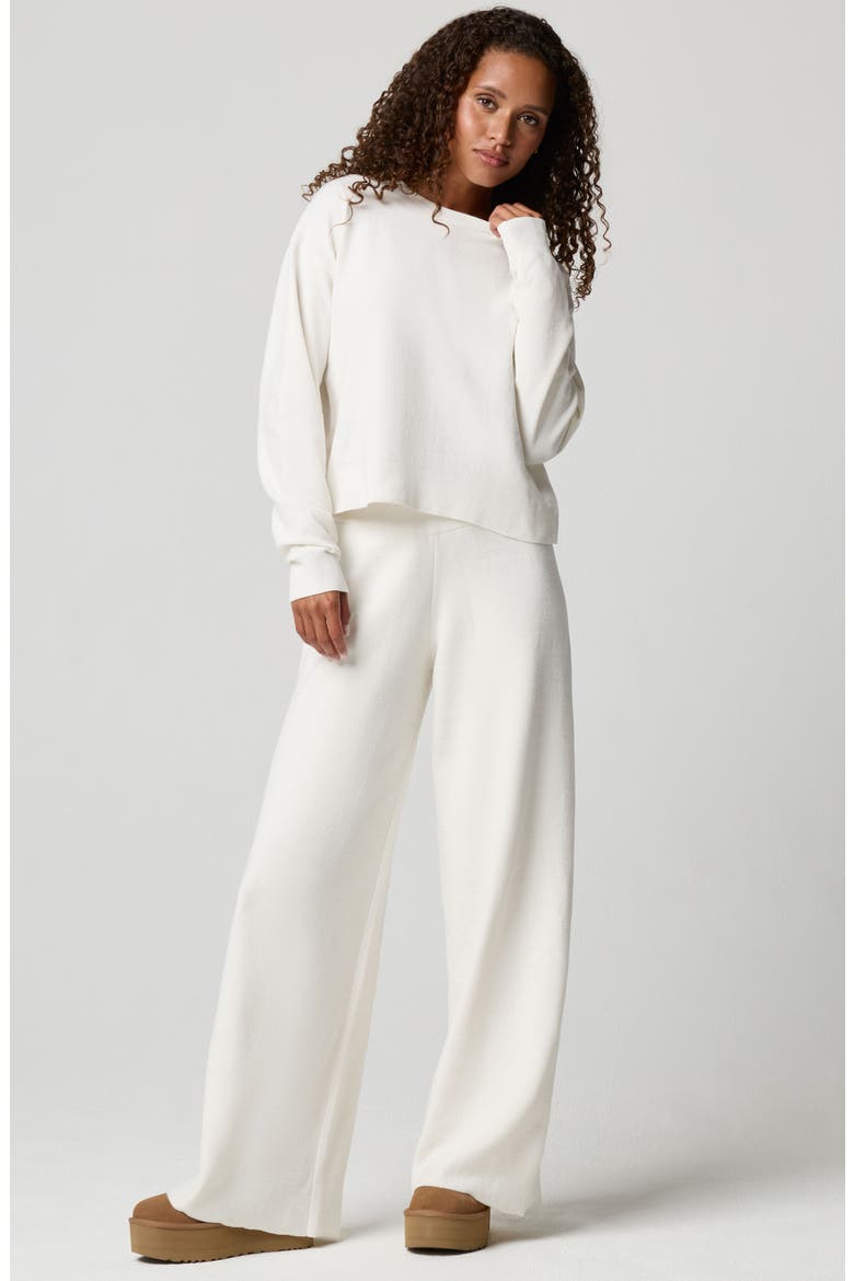 Chenille Wide Leg Pants, Alternate, color, JET STREAM