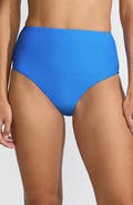 Lands' End Ribbed Smoothing High Waisted Bikini Bottoms