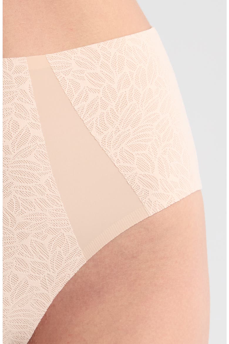 Pure Lace High Waist Support Briefs, Alternate, color, BEIGE BLUSH
