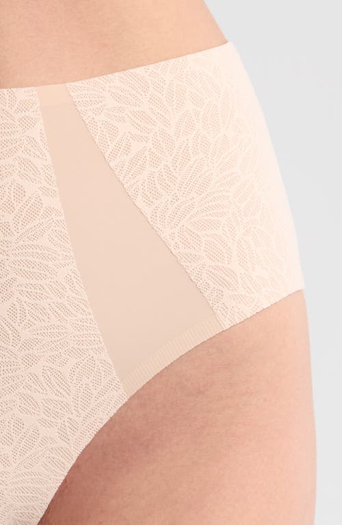 Shop Chantelle Lingerie Pure Lace High Waist Support Briefs In Beige Blush