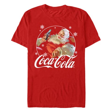 Men's Santa Snow Cola Short Sleeve Graphic T-shirt